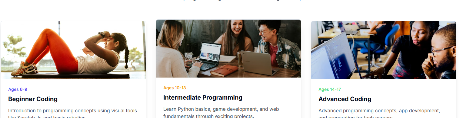 Children learning programming in a modern classroom environment